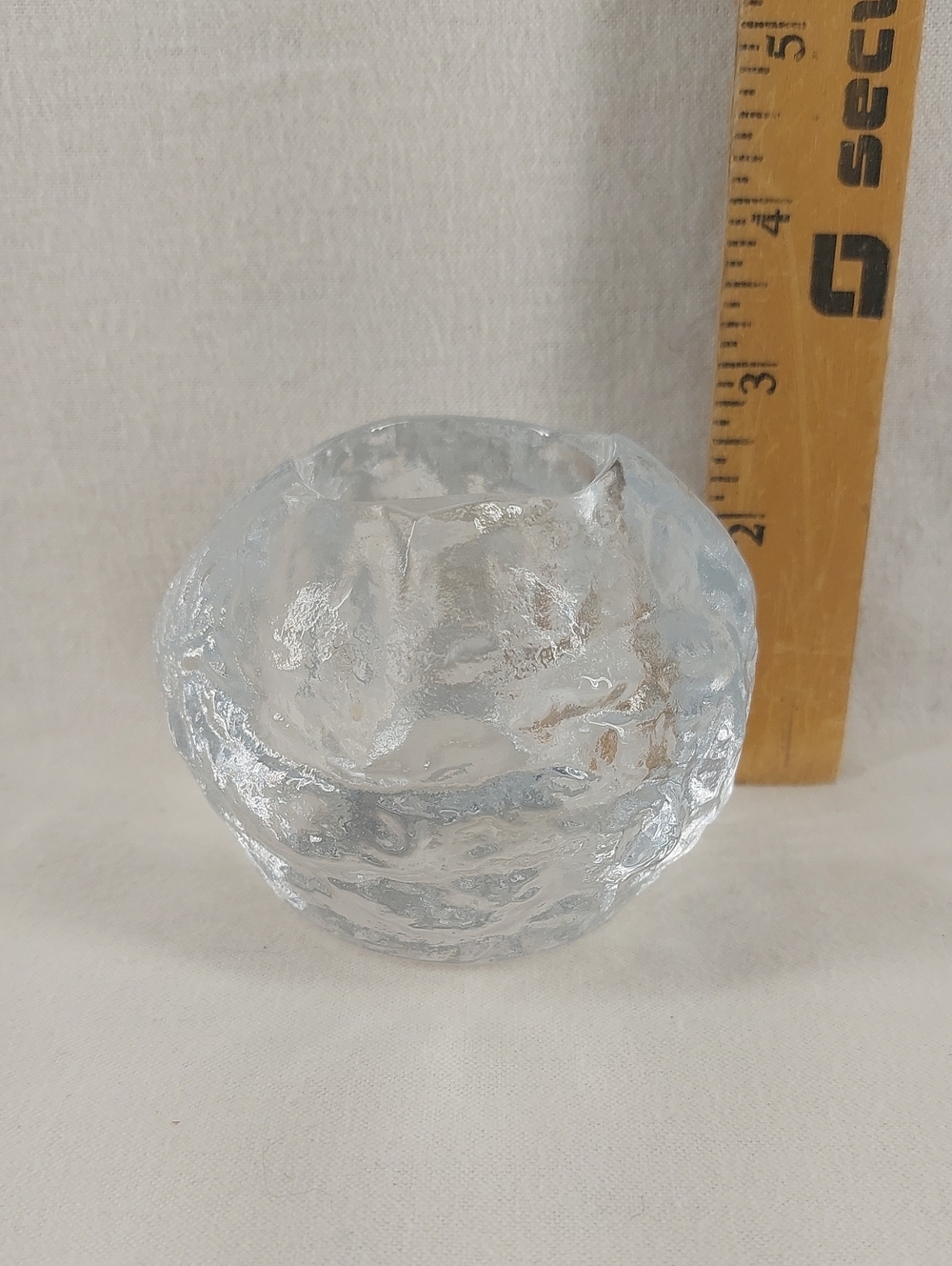 Kosta Boda Glass Snowball Votive Candle Holder Tea Light Paper Weight 2 3/4"
